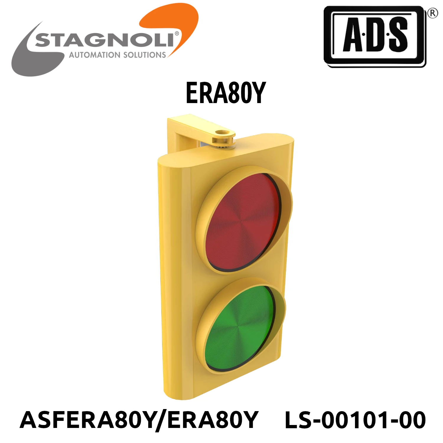 SEMAFORO AMARILLO 2 LUCES LED 80Ø R-V IP56 24V MARCA STAGNOLI MOD.ERA80Y